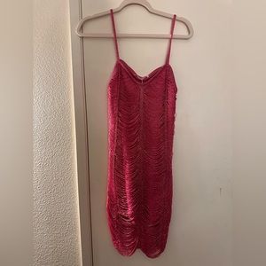 from miss lola, size medium, color sparkly magenta.